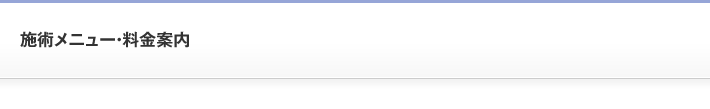 施術メニュー・料金案内